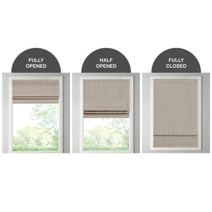 JLA Home Madison Park - Basketweave Room Darkening Cordless Roman Shade with Thermal Foam Insulation and Safe Cordless Lift Taupe MP40-7325