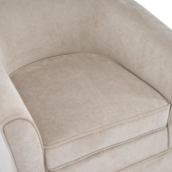 English Elm Swivel Club Chair Upholstered Rounded Seat with 360 Base for Living Room or Office N776P403612M