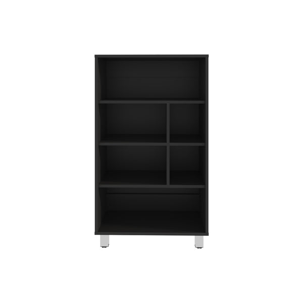 English Elm Bookcase Midway Black Engineered Wood – Versatile Multi-Shelf Office Storage, Durable Modern Design B092P245912