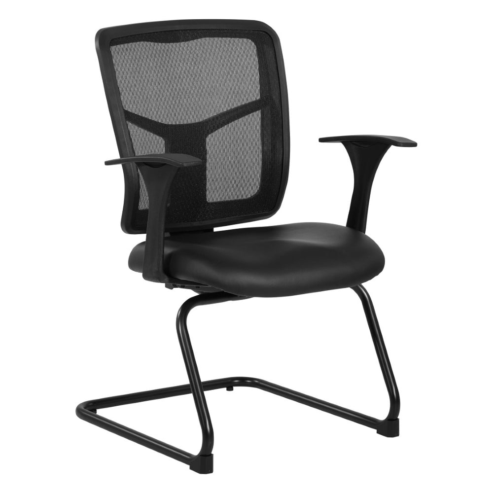 OSP Home Furnishings Progrid Mesh Back Visitor Chair with Lumbar Support and Sled Base for Modern Offices 9093B-R107