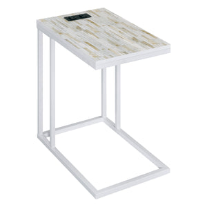 OSP Home Furnishings Norwich C-Table White / White Mosaic