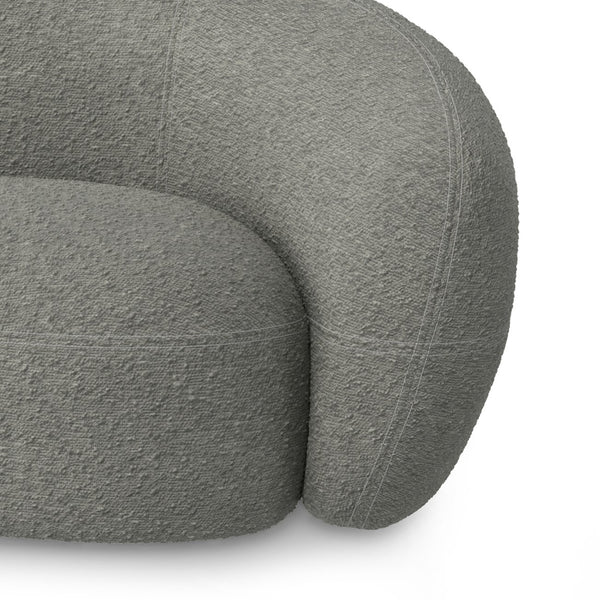 English Elm Sherri 89-inch Sofa with Curved Mid-Century Bouclé Upholstery, Durable Frame, Spacious Seating Gray B136P364320