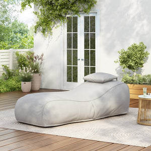 English Elm Christopher Knight Home® - Lemoore Outdoor Bean Bag Lounge Chair For Ultimate Comfort - Weather-Resistant, Light Gray Design N775P265563G