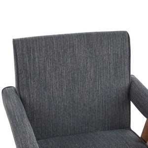 English Elm Christopher Knight Home® - Poppy Fabric Upholstered Dining Armchair with Plush Cushioning and Durable Rubberwood Legs for Style Charcoal 30 L x 27 W x 23 H N776P202652D