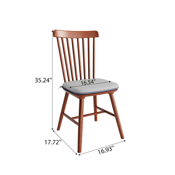 English Elm Farmhouse Solid Wood Kitchen Chairs Pair with Removable Washable Cushions and Ergonomic Windsor Backrest Grey,Walnut T3833P366666