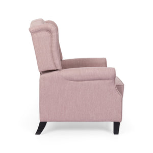 English Elm Christopher Knight Home® - 28" 28" Wide Manual Wing Chair Recliner Light Pink Fabric Push-Back Tufted Diamond Stitch Cozy Elegance 68629.00LBLSH