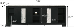 English Elm 1pc Modern Entertainment Console with Industrial Edge, Grey Wood Finish, Open Shelf & Two Drawers Black,White 19.69 L x 75 W x 26.38 H B2741P295470