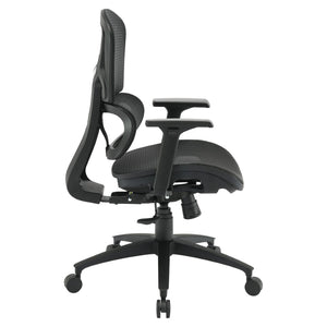 OSP Home Furnishings Mesh Back Ergonomic Manager Chair with Lumbar Support and Adjustable Arms for Home Office EMM98958-3