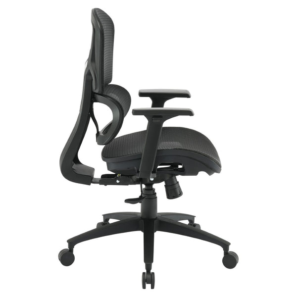 OSP Home Furnishings Mesh Back Ergonomic Manager Chair with Lumbar Support and Adjustable Arms for Home Office EMM98958-3