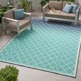 Christopher Knight Home® Laguna Outdoor Ombre Area Rug - Blue/Ivory, 7'10