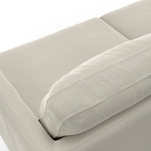 English Elm Livingston Cream White 76" Sofa — Eco-Friendly Woven-Blend, 7" Feather-Foam Cushions, 600 lb Capacity B136P364284