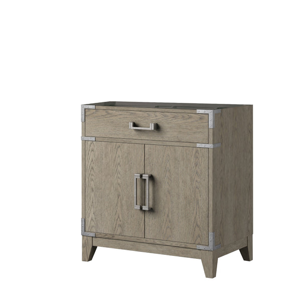 English Elm Grey Oak Single-Sink Bathroom Vanity 30" W X 22" D – Modern Design With Soft-Close Storage Solutions B2731P259761