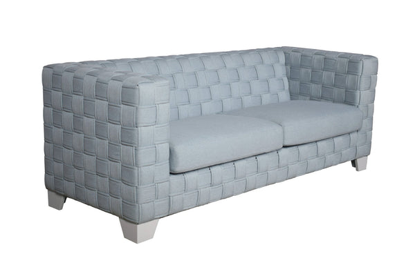 English Elm Saree Teal Chenille Sofa with White Legs Tailored Tight Back for Modern Living Rooms B2726P453250
