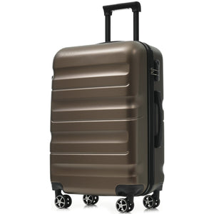 English Elm 6-piece Abs Hardshell Suitcase Set with Spinner Wheels Nested Storage Travel Ready Brown N730P262652G