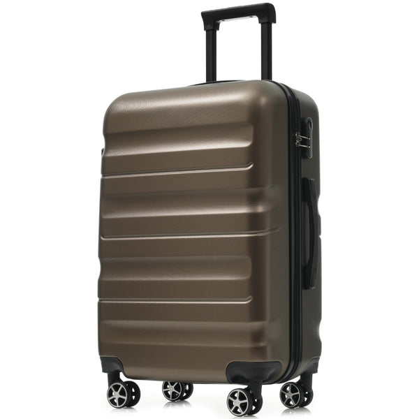 English Elm 6-piece Abs Hardshell Suitcase Set with Spinner Wheels Nested Storage Travel Ready Brown N730P262652G