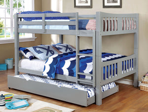 English Elm Full Over Full Bunk Bed In Gray - Stylish Space-Saving Design With Safety Features For Shared Rooms B2741S00362