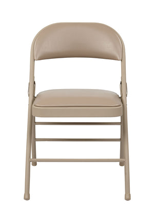 OSP Home Furnishings Folding Metal Chair with Padded Vinyl Seat for Events Home Gatherings and Easy Storage FF-23124V