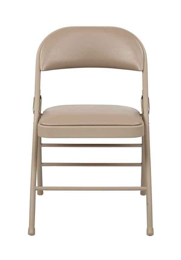 OSP Home Furnishings Folding Metal Chair with Padded Vinyl Seat for Events Home Gatherings and Easy Storage FF-23124V