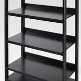 Holmes Modern Wide Bookcase with Two Reeded Drawers Black WEHOL41OS3BL20 Walker Edison