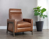 Brandon Recliner - Dark Brown, Shalimar Tobacco Leather 110511  Sunpan