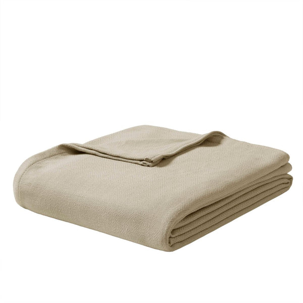 English Elm 1-piece King Jacquard Cotton Blend Blanket Aztec Woven Soft Breathable Bedroom Layer Khaki B035P437474