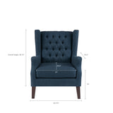 Madison Park Maxwell Transitional Button Tufted Wing Chair MP100-0017 Navy