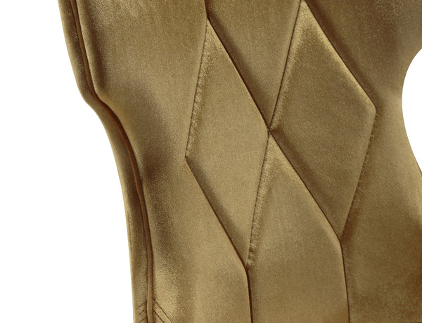 English Elm Reine Solid Beech Wood Upholstered Dining Chair with Diamond Stitching, Velvet-Look Luxury, 300lb Capacity Antique Gold B365P397825