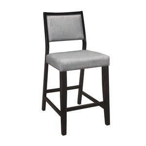 English Elm Black Stratus Counter Height Chairs Set of 2 – Gray Upholstered Seats, Black Wood Frame, Transitional Casual Dining B011P246321