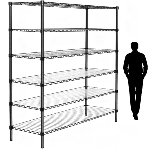 English Elm 3 Tier Heavy Duty Steel Wire Shelving Unit Expandable Industrial Storage Rack Set of 2 W2932P373618