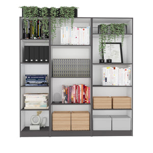 English Elm Dupree Modern 3-Piece Bookcase Set with 14 Shelves for Stylish, Versatile Living Room Storage Solutions Multicolor 41 L x 28 W x 5 H B200S00311