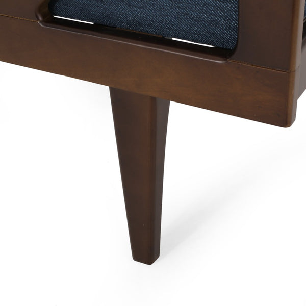 English Elm Chaise Lounge with Button Tufting Waffle Stitch Bentwood Frame for Living Room 70758.00NBLU