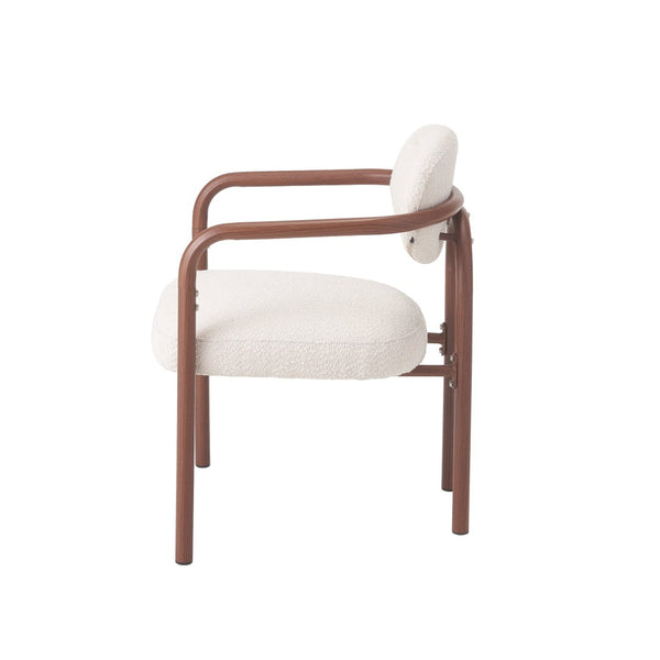 English Elm Indoor Beige Upholstered Dining Chairs Set of 2 with Woodgrain Metal Frame Walnut N772P390411W