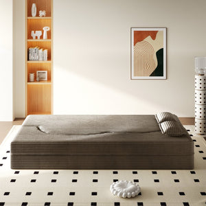 English Elm Modern Corduroy Floor Sofa Foldable Twin Sleeper Foam Filled for Dorms and Playrooms Coffee W1885P446609