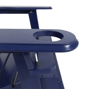 English Elm Christopher Knight Home® - BELLWOOD Adirondack Chair with Folding Design, Rustic Outdoor Wood Seat, Built-In Cup Holder Comfort Blue 37.75 L x 26.75 W x 8.5 H 68940.00BLU