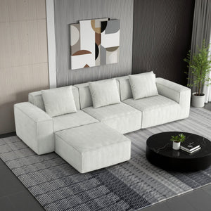 English Elm 118-Inch Modular Sofa Bed - Luxurious Cloud Velvet Fabric, Flexible Configurations & Comfort For All! W3147S00004