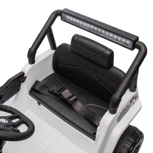 English Elm 12v Kids Electric Ride on Truck with Parental Remote Four Wheel Suspension and Led Lights White W1578P187457