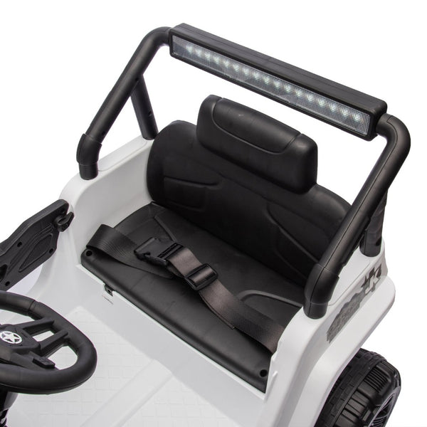 English Elm 12v Kids Electric Ride on Truck with Parental Remote Four Wheel Suspension and Led Lights White W1578P187457