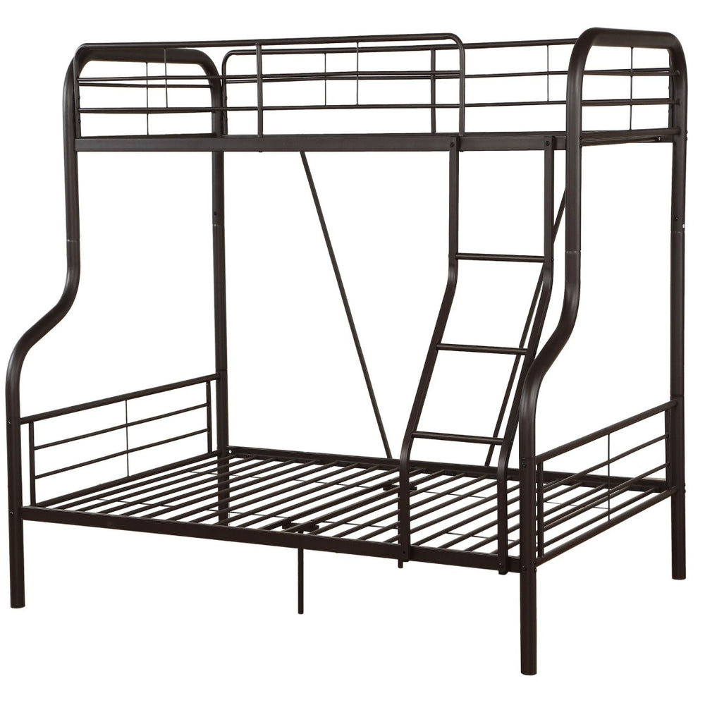 English Elm Sandy Black Twin Over Full Bunk Bed - Sturdy, Space-Saving Design With Built-In Ladder & Safety Features B062S00464-GIGA