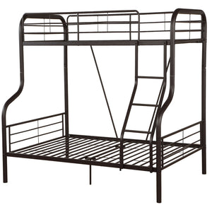 English Elm Sandy Black Twin Over Full Bunk Bed - Sturdy, Space-Saving Design With Built-In Ladder & Safety Features B062S00464-GIGA