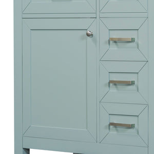 English Elm 30" Modern Bathroom Vanity Cabinet Base with 3 Drawers, Solid Frame MDF, Undermount Ready, 200lb Capacity Green WF321000AAF