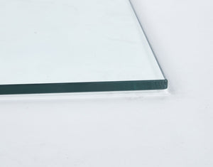 English Elm Tempered Clear Glass Square Table Top 80cm Polished Edges Modern Interior Surface W234P363933
