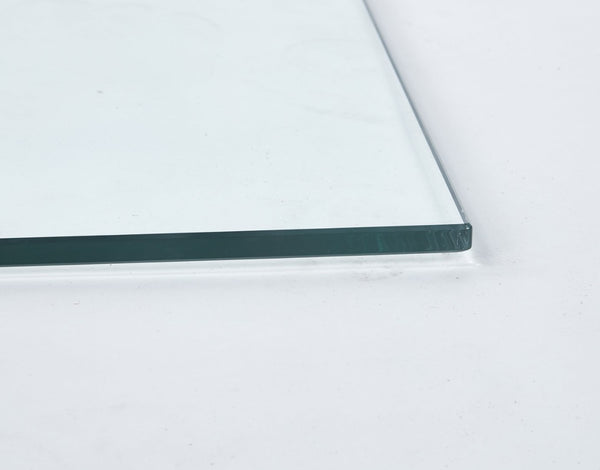 English Elm Tempered Clear Glass Square Table Top 80cm Polished Edges Modern Interior Surface W234P363933