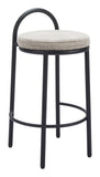 Sisal Counter Stool - Set of 2 Beige Tweed 110096 Zuo Modern