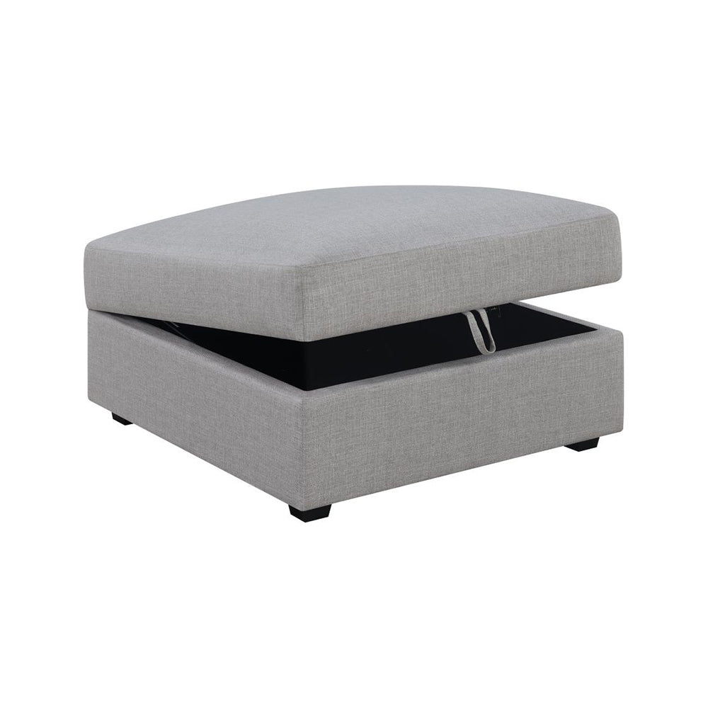 English Elm Square Upholstered Storage Ottoman Grey - Modern Hidden Compartment, Plush Seating, Versatile Decor Accent B016P370523