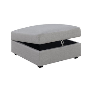 English Elm Square Upholstered Storage Ottoman Grey - Modern Hidden Compartment, Plush Seating, Versatile Decor Accent B016P370523