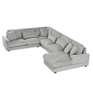 English Elm 101.2" Modular Chenille Sectional Sofa with Tufted Cushions and Deep Seating for Living Room N719S001691E