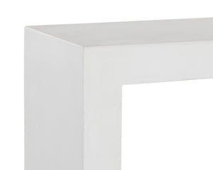 Sunpan Axle Console Table - Bold Concrete Design with Clean Lines for Modern Indoor and Outdoor Spaces White