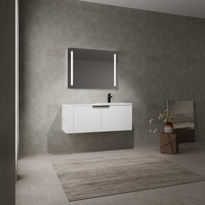 English Elm 48 Modern Bathroom Vanity Sink Combo with Soft-Close Doors, Engineered Wood, Spacious Storage, Easy Assembly Ameican White Oak W1972S00012
