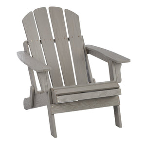 English Elm Oversize Folding Hemlock Adirondack Chair Embossed Grain for Patio Pool Firepit W2640P400912