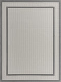 Unique Loom Outdoor Border Border Machine Made Border Rug Gray, Gray/Silver 9' 0" x 12' 0"